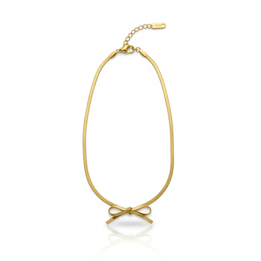 Gold-Plated Bow Pendant Necklace | Trendy Jewel | Anti-Tarnish Jewellery for Women