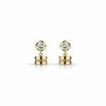 Gold Plated Earrings with Diamond Accent | Trendy Jewel | Elegant and Chic Design