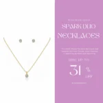 Gold-Plated Pendant Necklace and Earrings Set | Trendy Jewel | Anti-Tarnish Jewellery for Women
