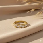 Gold Plated Ring with Diamond-Like Stones | Trendy Jewel | Anti-Tarnish Jewellery for Women