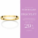 Gold Plated Screw Motif Bangle | Trendy Jewel | Anti-Tarnish Jewellery for Women | CZ Accents