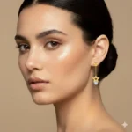 Gold Plated Star Earrings | Trendy Jewel | Heart Design with Sparkling Stones