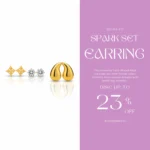 Gold-Plated Stud Earrings Set | Trendy Jewel | Anti-Tarnish Jewellery for Women